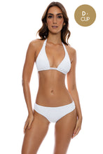 PURA CURIOSIDAD - Triangle Halter Top & Seamless Full Ruched Back Bottom • White