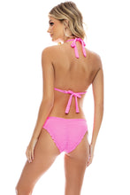PURA CURIOSIDAD - Triangle Halter Top & Seamless Full Ruched Back Bottom • Miami Vice Pink