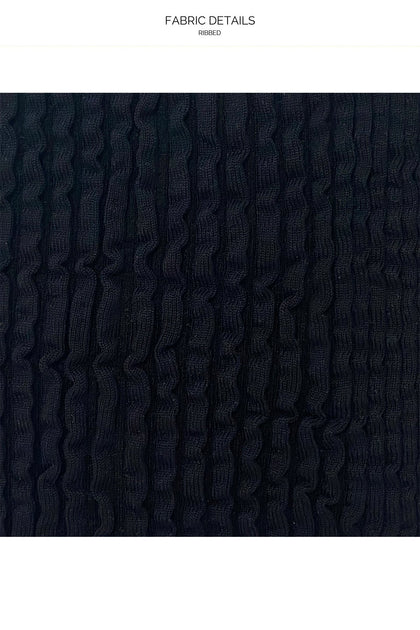 PURA CURIOSIDAD - Underwire Top & Seamless Wavy Ruched Back Bottom • Black