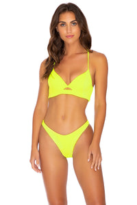 PURA CURIOSIDAD - Underwire Top & High Leg Bottom • Neon Yellow