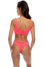 PURA CURIOSIDAD - Open Front Bralette & Seamless Wavy Ruched Back Bottom • Guava