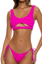 PURA CURIOSIDAD - Open Front Bralette & Seamless Full Tie Side Bottom • Kiss Me Pink