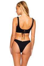 PURA CURIOSIDAD - Open Front Bralette & High Leg Bottom • Black