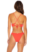 PURA CURIOSIDAD - Cross Back Bustier Top & Banded Moderate Bottom • Chili Pepper