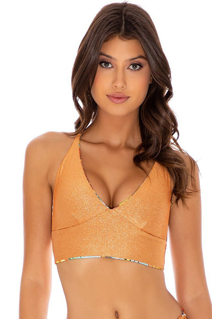 JUST WING IT - Cross Back Bustier Top & Drawstring Side  Bottom • Multicolor
