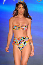 MOON NIGHTS - Gold V Ring Bandeau Top & High Waist Bottom • Multicolor Runway