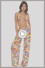 SUMMER LOVE - Triangle Halter Top & Split Side Wide Leg Pant • White