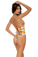 SUMMER LOVE - Laced Up Back High Leg One Piece • White