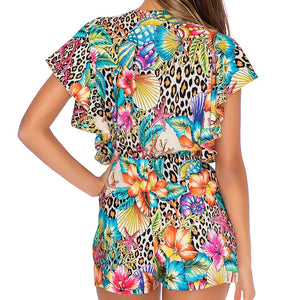 LULI'S JUNGLE - Front Knot Romper