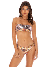 SKINS - Free Form Bandeau & Wavey Ruched Back  Bottom • Natural Snake