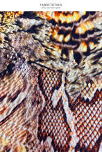 SKINS - Triangle Top & Wavey Ruched Back Tie Side Bottom • Natural Snake