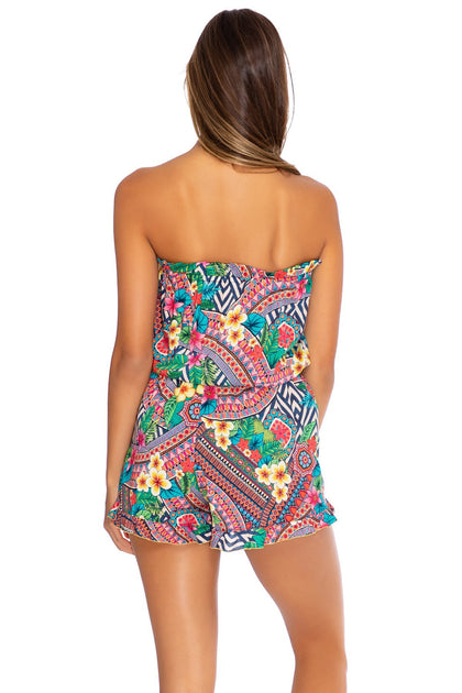 LULI TRIBE - Strapless Ruffle Romper • Multicolor