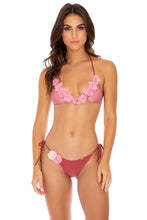 BLOOM - Triangle Top & Wavey Ruched Back Tie Side Bottom • Rosette