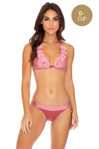 BLOOM - Triangle Halter Top & Banded Full Bottom • Rosette