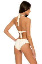 DESERT STAR - Triangle Halter Top & Seamless Full Ruched Back Bottom • Ivory