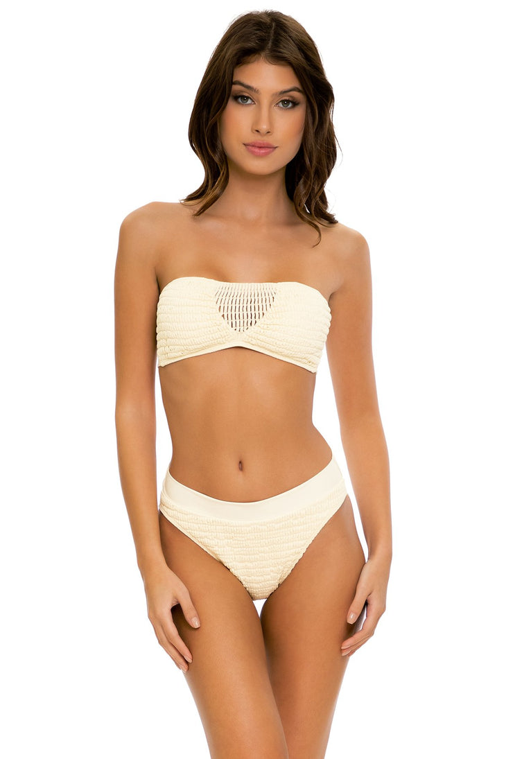 DESERT STAR - Bandeau Top & High Leg Banded Waist Bottom • Ivory