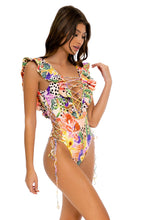SHOCKING FLORALS - Open Side One Piece Bodysuit • Multicolor