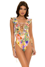 SHOCKING FLORALS - Open Side One Piece Bodysuit • Multicolor