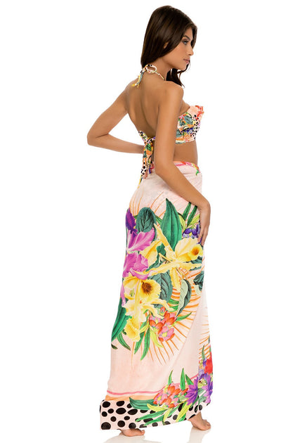 SHOCKING FLORALS - Bandeau Top & Pareo • Multicolor