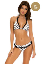 SPOTTED - Triangle Halter Top & Banded Full Bottom • Black White