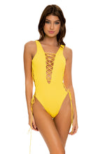 PLAYA VIBES - Open Side One Piece Bodysuit • Yellow