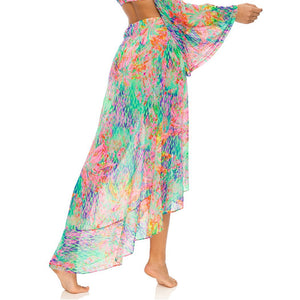 LEMONADE RUSH - Ruffle High Lo Slit Skirt