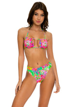 LEMONADE RUSH - Multiway Scrunched Cup Bandeau & High Leg Banded Waist Bottom • Multicolor