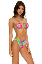 LEMONADE RUSH - Multiway Scrunched Cup Bandeau & High Leg Banded Waist Bottom • Multicolor