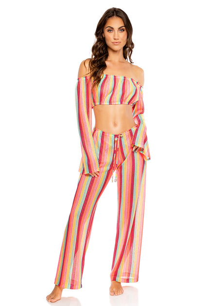 MUSE FEELS - Tropicana Shoulder Top & Beach Pant • Multicolor