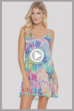 CELESTIAL DREAMS - Drawstring Neckline Cami Shift Dress • Multicolor