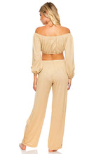 GODDESS ALLURE - Crop Top & Split Side Wide Leg Pant • Gold Rush Runway