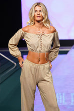 GODDESS ALLURE - Crop Top & Split Side Wide Leg Pant • Gold Rush Runway