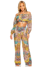 DIOSA SALVAJE - Crop Top & Flare Bottom Pants • Multicolor