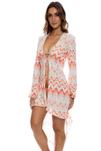 SKY WAVES - V Neck Open Tunic • Multicolor