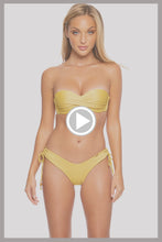 LULI DIVA - Underwire Push Up Bandeau Top & Drawstring Side  Bottom • Sunset Gold Runway