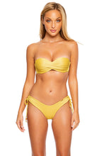 LULI DIVA - Underwire Push Up Bandeau Top & Drawstring Side  Bottom • Sunset Gold