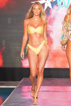 LULI DIVA - Underwire Push Up Bandeau Top & Drawstring Side  Bottom • Sunset Gold Runway