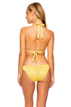 LULI DIVA - Triangle Halter Top & Seamless Full Ruched Back Bottom • Sunset Gold