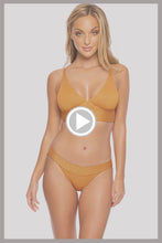 LULI DIVA - Cross Back Bustier Top & Banded Full Bottom • Bronze