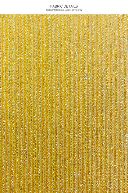 LULI DIVA - Cross Back Bustier Top & Banded Full Bottom • Sunset Gold