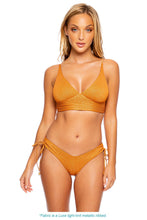 LULI DIVA - Cross Back Bustier Top & Drawstring Side  Bottom • Bronze