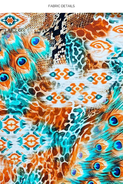 UNTAMED - Underwire Top & High Leg Ruched Brack Brazilian Bottom • Multicolor