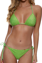 STARDUST - Stitch Triangle Top & Stitch Ruched Back Brazilian Tie Side Bottom • Lime