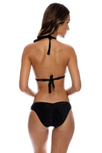 STARDUST - Triangle Halter Top & Seamless Full Ruched Back Bottom • Black Digital Presentation