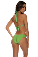 STARDUST - Stitch Triangle Halter Top & Stitch Full Ruched Back Bottom • Lime