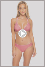 STARDUST - Triangle Halter Top & Seamless Full Ruched Back Bottom • Rose Pink