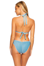 STARDUST - Triangle Halter Top & Seamless Full Ruched Back Bottom • Celestial Blue