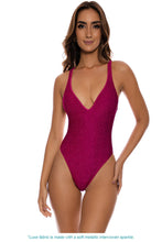 STARDUST - Stitch V-neck One Piece Bodysuit • Magenta