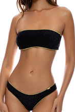 STARDUST - Free Form Bandeau & Seamless Wavy Ruched Back Bottom • Black