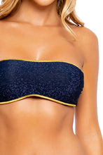 STARDUST - Free Form Bandeau & Seamless Wavy Ruched Back Bottom • Midnight Blue
